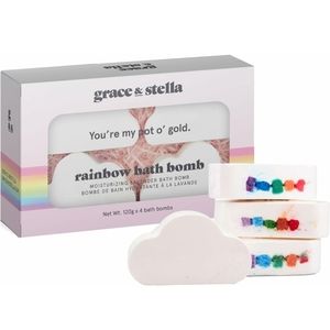 Rainbow Cloud Bath Bombs for Women Relaxing (4-Pack) 